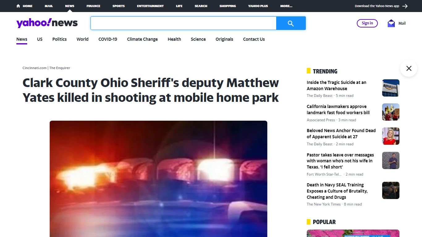 Clark County Ohio Sheriff's deputy Matthew Yates killed in shooting at ...